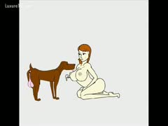 Cute animation sex movie features a large breasted milf screwing a dog